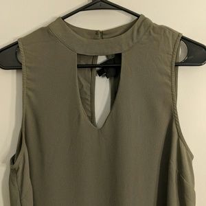 Bobeau olive green sleeveless choker top